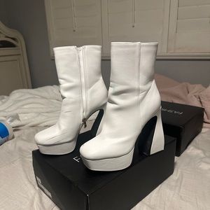 white fashion nova platform boots